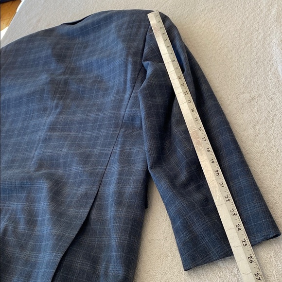 Nautica Wool Silk Blue plaid blazer coat men’s Grandpacore preppy academia - Picture 11 of 14
